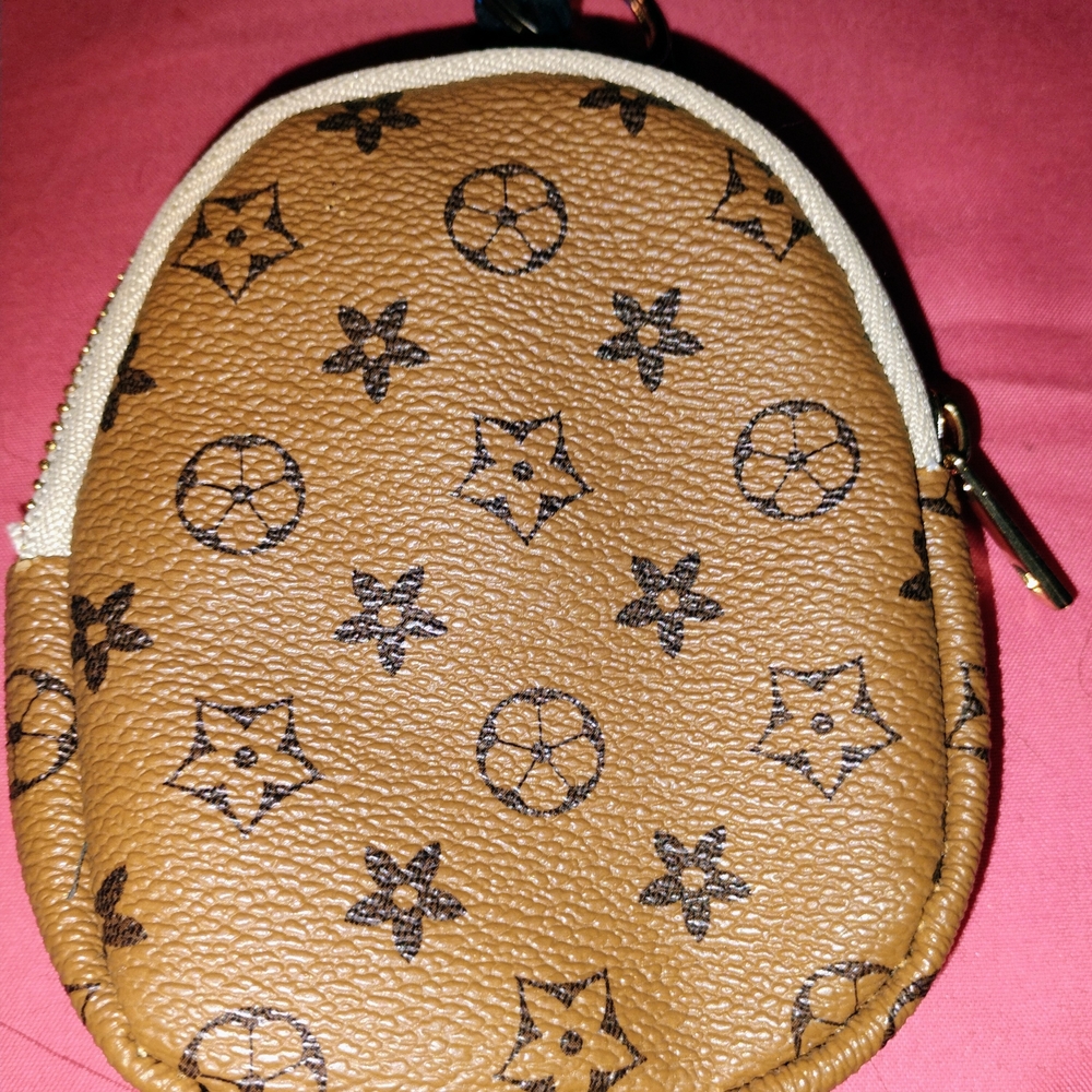 Printed Coin Pouch Keychain with Hook
